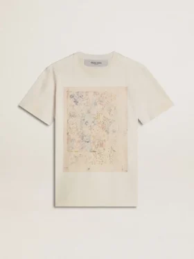 Camiseta blanca de mujer con estampado floral