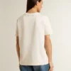 Camiseta blanca de mujer con estampado floral