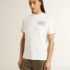 Camiseta blanca de mujer con estampado negro en el pecho