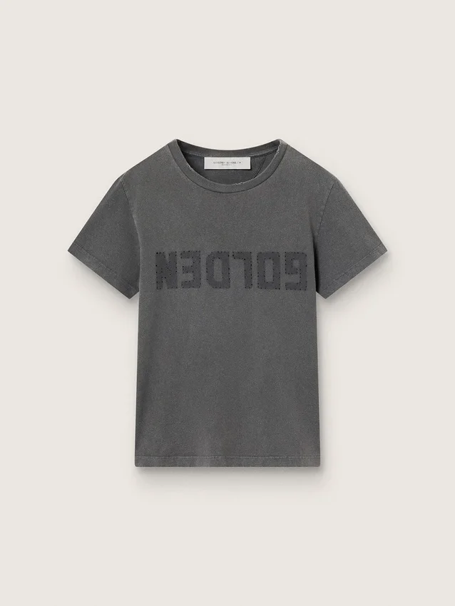 Camiseta de corte ajustado con efecto desgastado en gris antracita