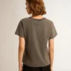 Camiseta de corte ajustado con efecto desgastado en gris antracita