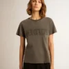 Camiseta de corte ajustado con efecto desgastado en gris antracita
