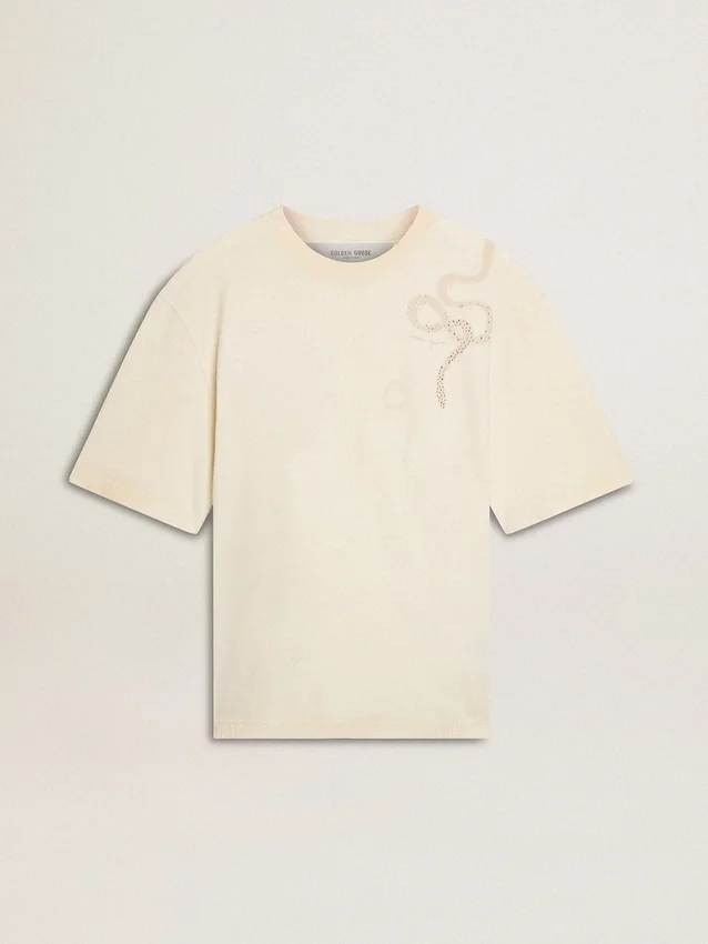 Camiseta de corte holgado en blanco desgastado CNY