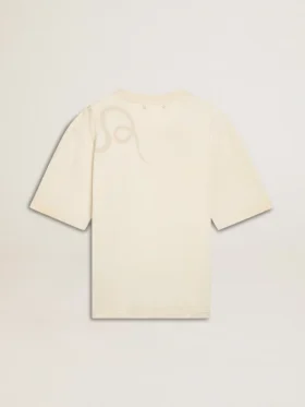 Camiseta de corte holgado en blanco desgastado CNY
