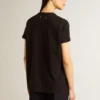Camiseta de corte regular con efecto desgastado para mujer en negro