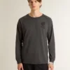 Camiseta de hombre de algodón color antracita con estampado en el pecho