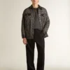 Camiseta de hombre de algodón color antracita con estampado en el pecho