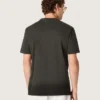 Camiseta de hombre de jersey de algodón antracita con corazón perforado