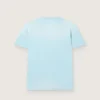 Camiseta de hombre de jersey de algodón azul claro con estampado gráfico