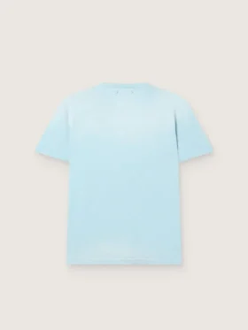 Camiseta de hombre de jersey de algodón azul claro con estampado gráfico