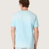 Camiseta de hombre de jersey de algodón azul claro con estampado gráfico