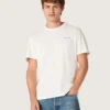 Camiseta de hombre de jersey de algodón blanco vintage