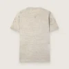 Camiseta de hombre de jersey gris jaspeado con estampado vintage