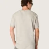 Camiseta de hombre de jersey gris jaspeado con estampado vintage