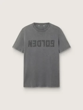 Camiseta de hombre en gris antracita con acabado desgastado