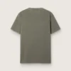 Camiseta de hombre verde oliva con letras doradas