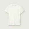 Camiseta de mujer de corte ajustado y efecto desgastado en color blanco