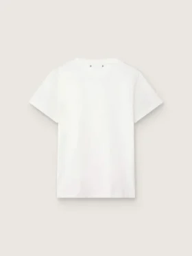 Camiseta de mujer de corte ajustado y efecto desgastado en color blanco