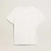 Camiseta de mujer de corte ajustado y efecto desgastado en color blanco