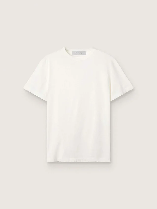 Camiseta de mujer de corte regular con efecto desgastado en blanco