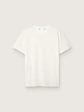 Camiseta de mujer de corte regular con efecto desgastado en blanco