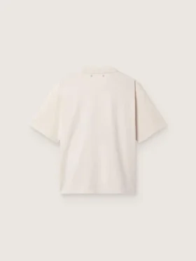 Camiseta de mujer de jersey de algodón blanco con estampado de estrellas