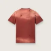 Camiseta de mujer de jersey de algodón color óxido con estampado floral