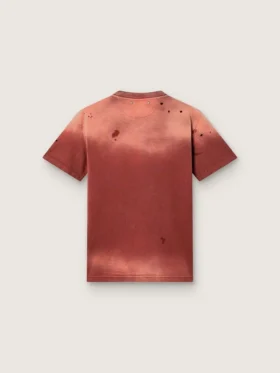 Camiseta de mujer de jersey de algodón color óxido con estampado floral