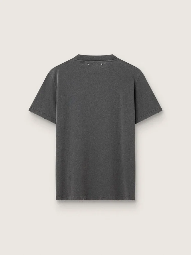 Camiseta de mujer en gris antracita con cristales