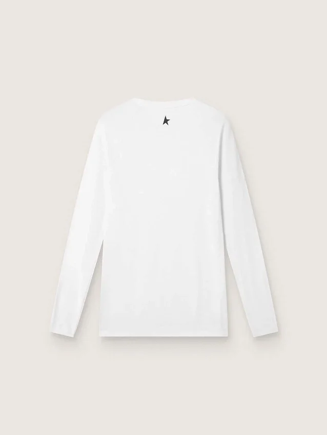 Camiseta deportiva blanca de manga larga para hombre