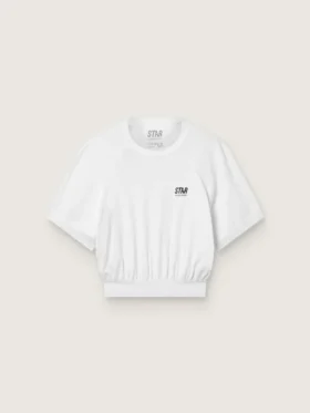 Camiseta deportiva corta blanca para mujer