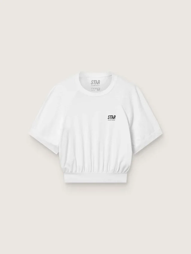 Camiseta deportiva corta blanca para mujer