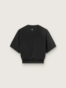 Camiseta deportiva corta negra para mujer