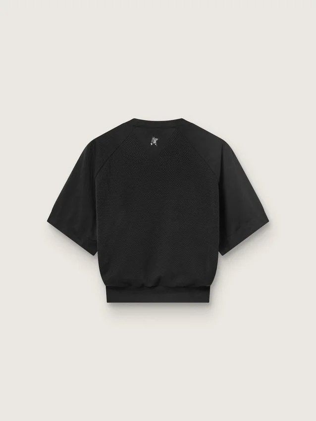 Camiseta deportiva corta negra para mujer