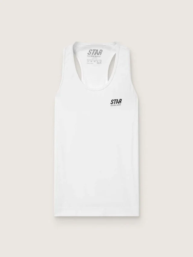 Camiseta deportiva sin mangas blanca para mujer