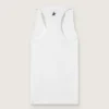 Camiseta deportiva sin mangas blanca para mujer