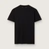 Camiseta de corte regular con efecto desgastado para mujer en negro