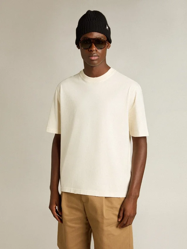 Camiseta en blanco desgastado con logotipo invertido en la espalda - Jersey Capsule