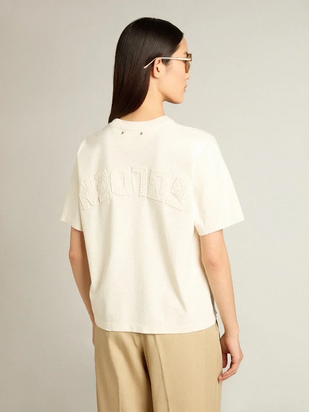 Camiseta en blanco desgastado con logotipo invertido en la espalda - Jersey Capsule