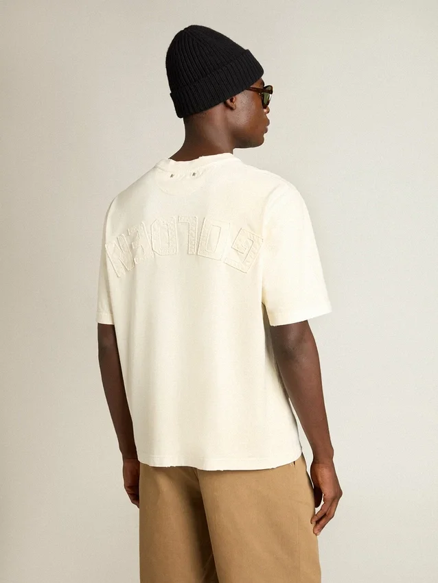 Camiseta en blanco desgastado con logotipo invertido en la espalda - Jersey Capsule