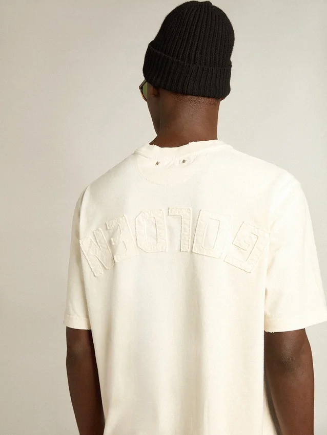 Camiseta en blanco desgastado con logotipo invertido en la espalda - Jersey Capsule