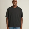 Camiseta en negro lavado con logotipo invertido en la espalda - Jersey Capsule