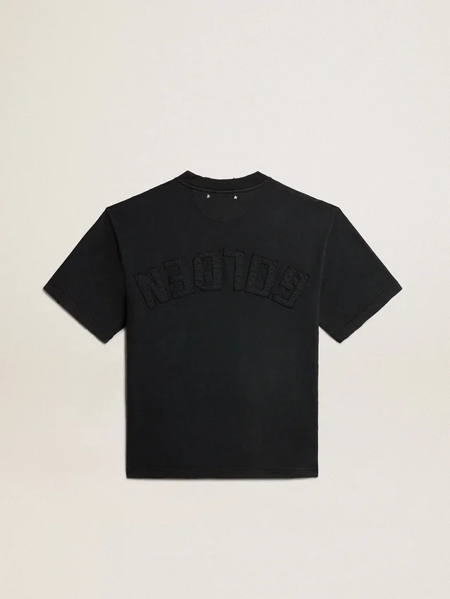 Camiseta en negro lavado con logotipo invertido en la espalda - Jersey Capsule