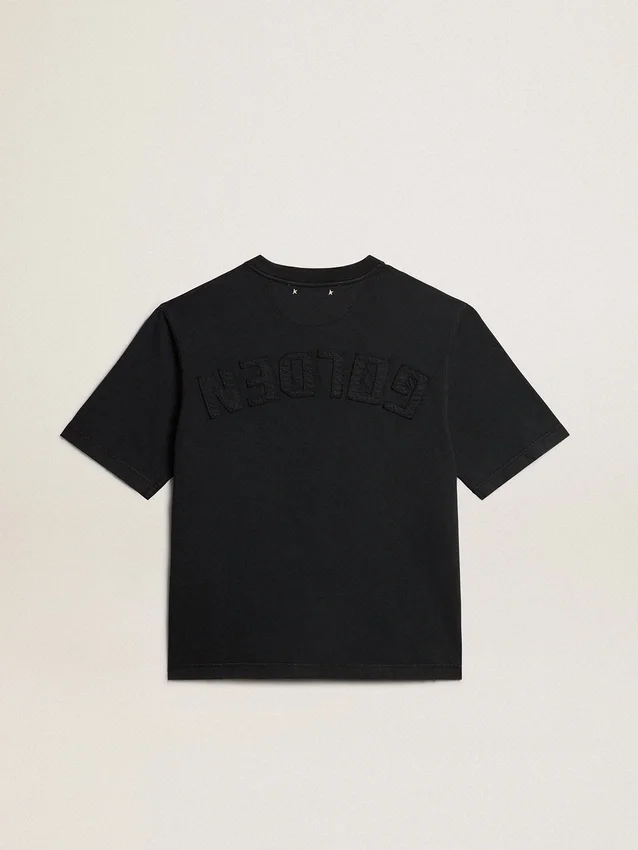 Camiseta en negro lavado con logotipo invertido en la espalda - Jersey Capsule