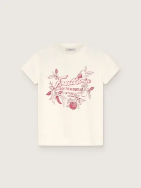 Camiseta infantil de algodón blanco con estampado «Frutteria Golden»