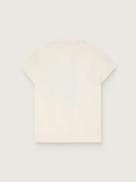 Camiseta «Journey» para niñas en jersey de algodón blanco con estampado digital de la mascota y apliques de cristales