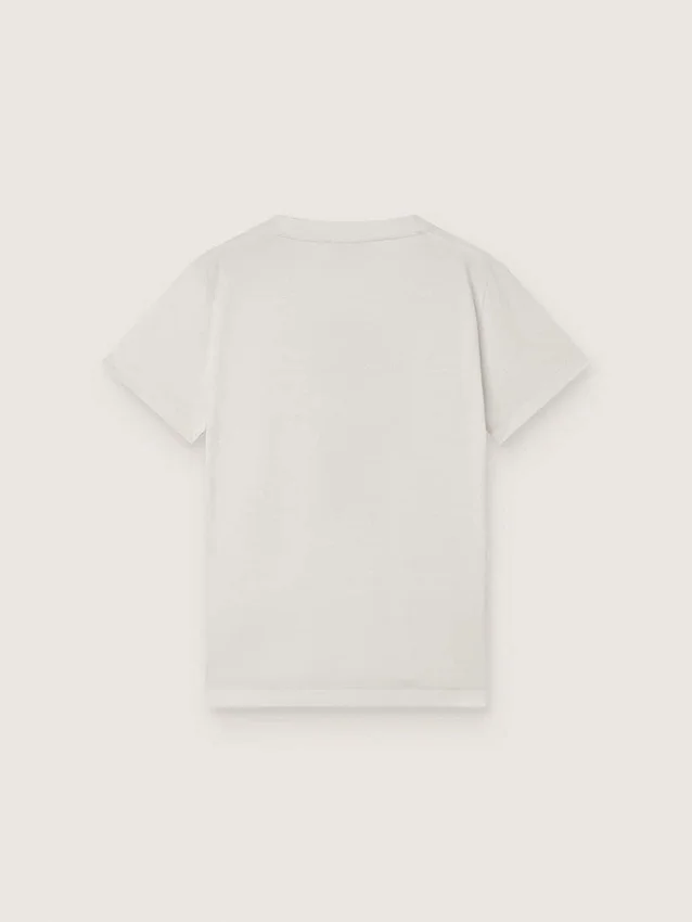 Camiseta «Journey» para niños en jersey de algodón blanco con estampado digital de la mascota