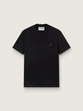 Camiseta negra de la Star Collection con una estrella tono sobre tono en la parte delantera