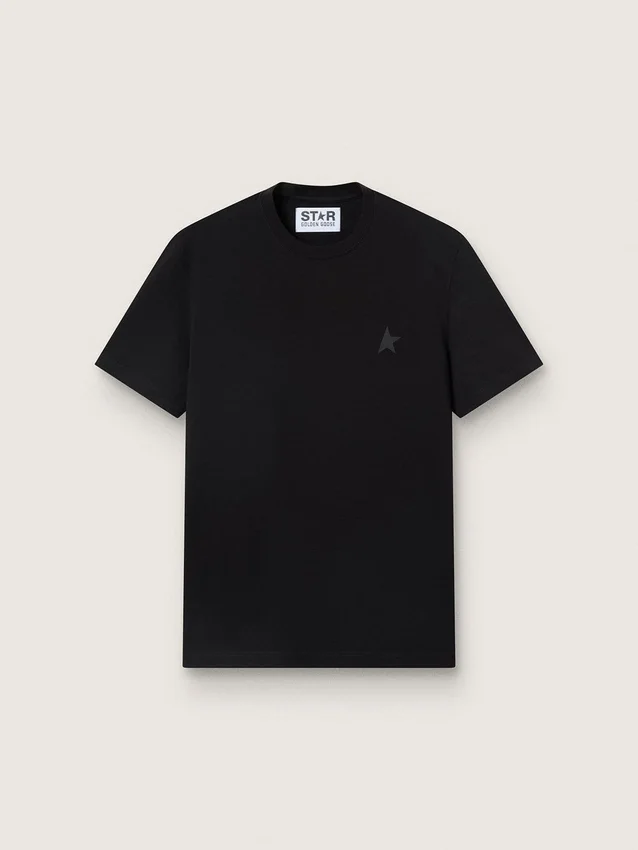 Camiseta negra de la Star Collection con una estrella tono sobre tono en la parte delantera