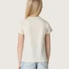 Camiseta para niñas «Journey» de jersey de algodón blanco con tachuelas plateadas